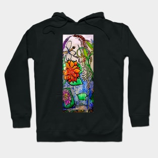 Red Lotus in a glass Garden by Julie Ann Stricklin Hoodie